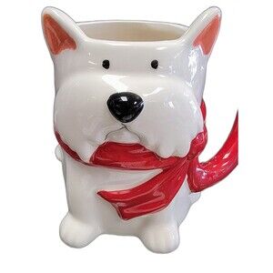 Pier 1 Imports 3D West Highland Terrier Westie Dog with Red Scarf Coffee Mug